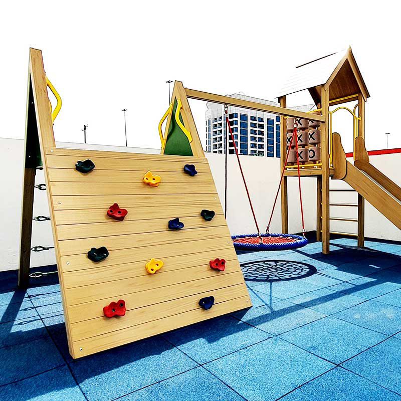 Moon Kids - Adventure Climbing Frame w/ Swing - Natural Wood