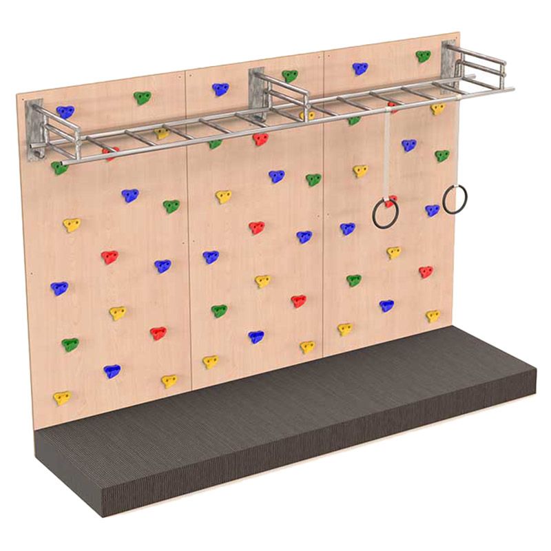 Moon Kids - Climbing Wall With Safety Mat, Monkey Bars