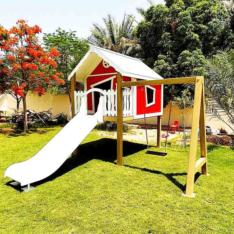 Moon Kids - Explorer Play House - Red/White/Natural Wood