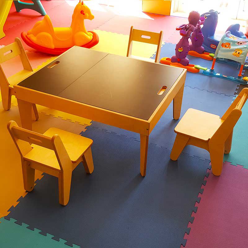 Moon Kids - Chalk Board Table Set - 1 Table & 4 Chairs