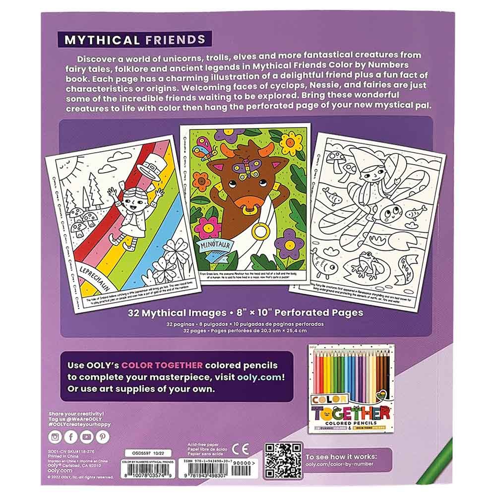 Ooly - Color By Numbers Colouring Book - Mythical Friends