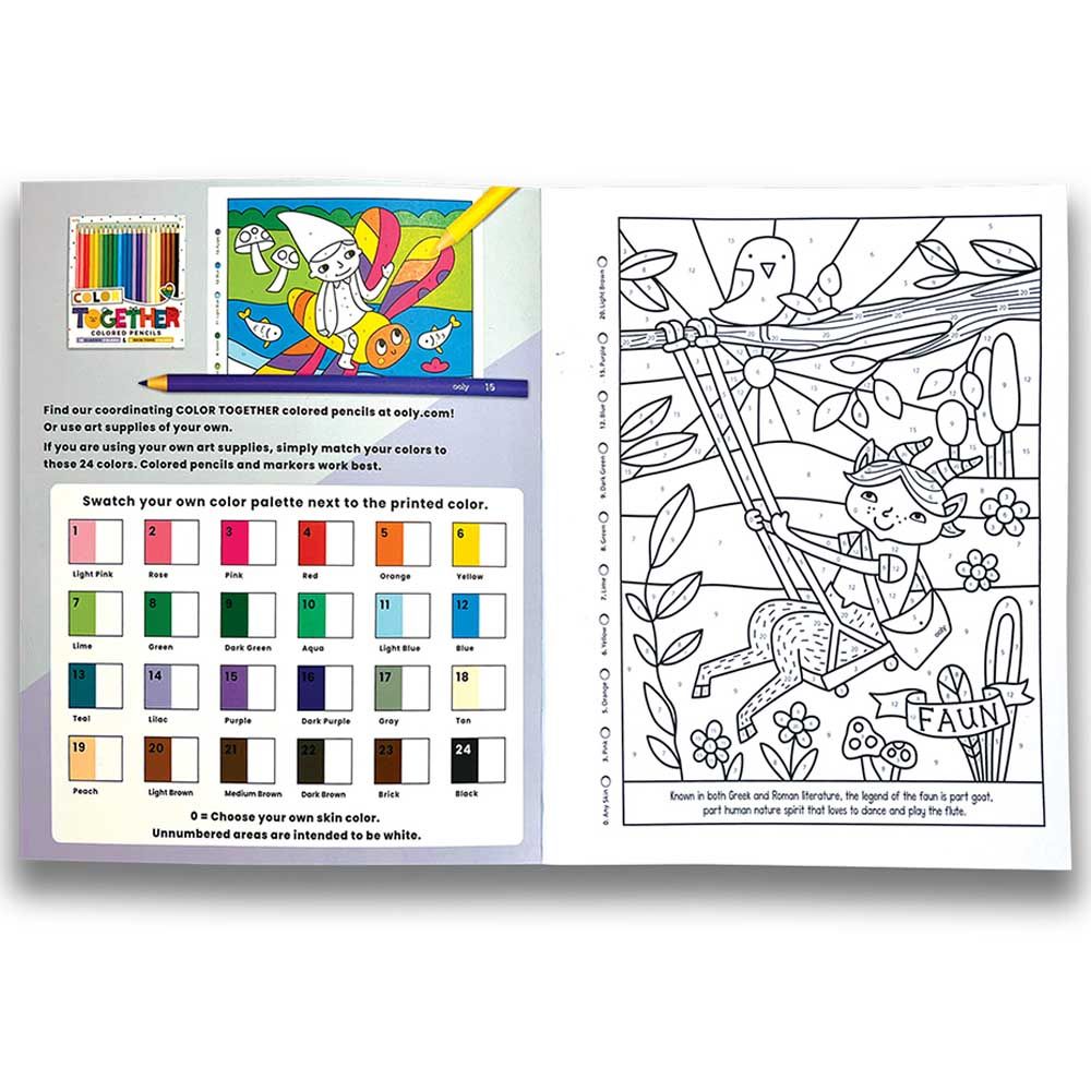 Ooly - Color By Numbers Colouring Book - Mythical Friends