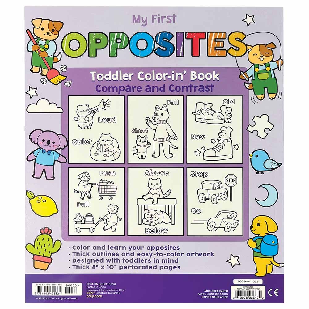 Ooly - Toddler Color-In' Book - Opposites