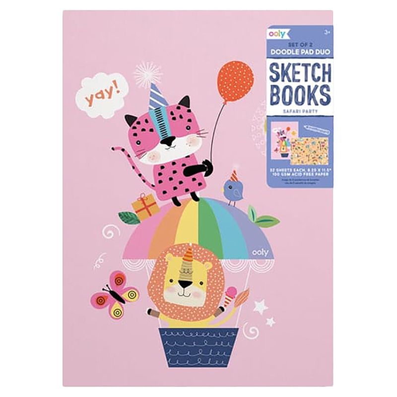 Ooly - Doodle Pad Duo Sketchbooks - Set Of 2 - Safari Party