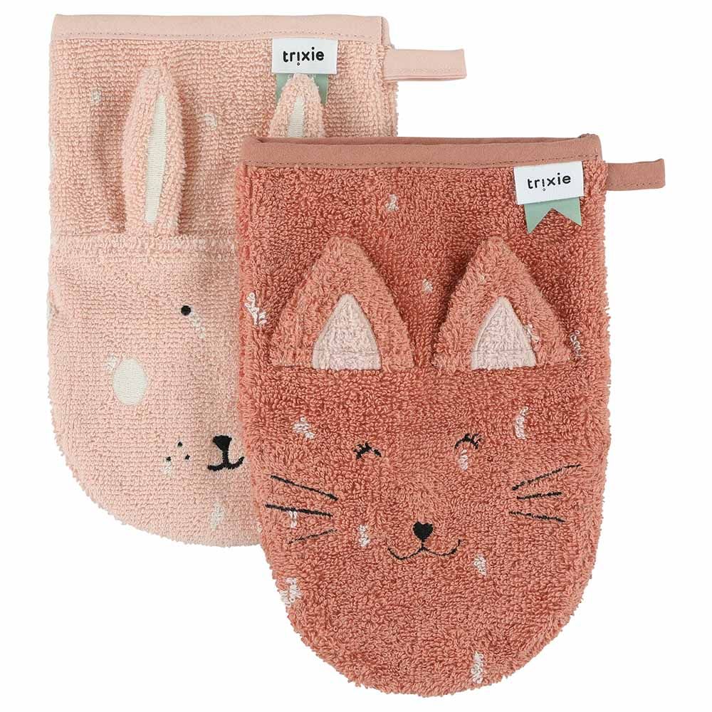 Trixie - Mrs. Cat & Mrs. Rabbit Washcloths - 2pcs