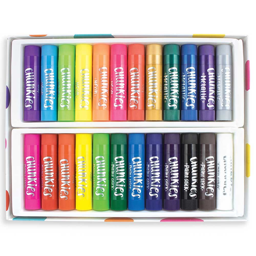 Ooly - Chunkies Paint Sticks - Set Of 24 - Variety Pack