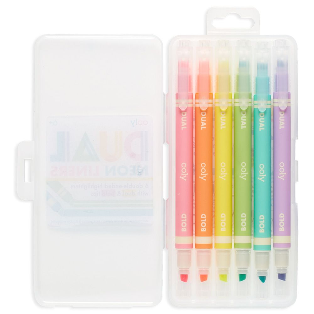 Ooly - Dual Liner Double Ended Neon Highlighters - Set Of 6