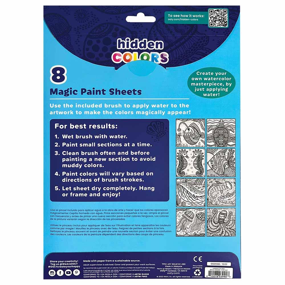 Ooly - Hidden Colours Magic Paint Sheets - Magic Ocean