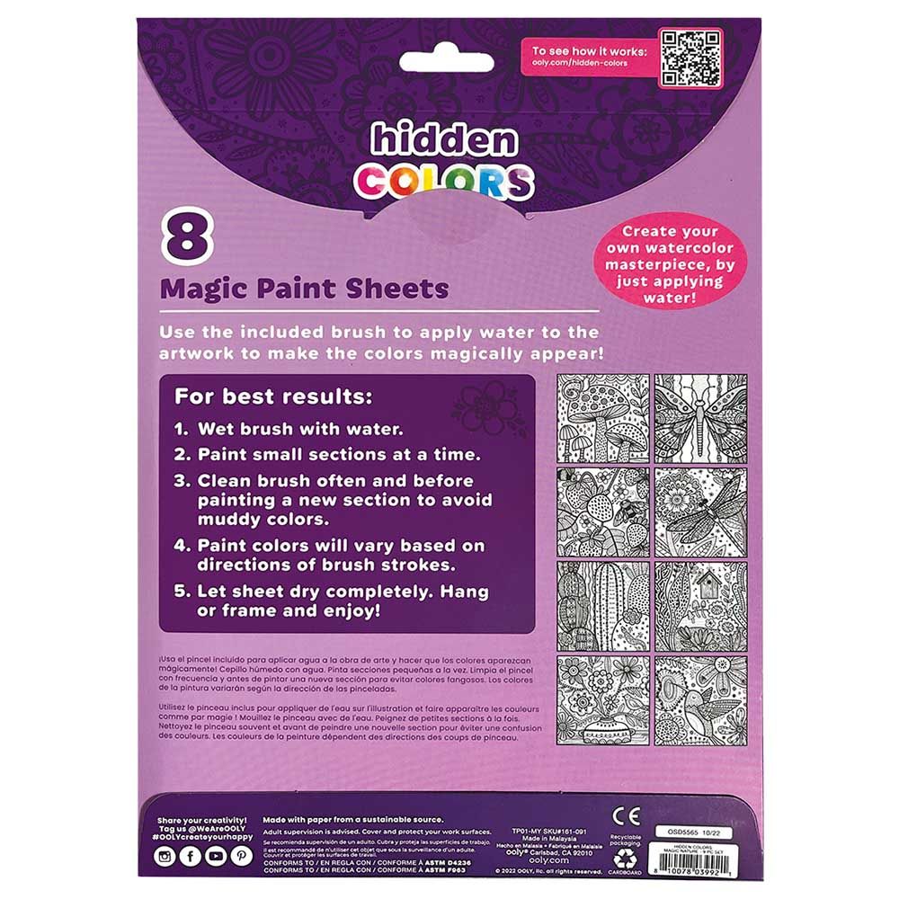 Ooly - Hidden Colours Magic Paint Sheets - Magic Nature