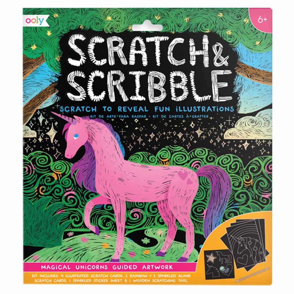 Ooly - Scratch & Scribble Art Kit - Magical Unicorns