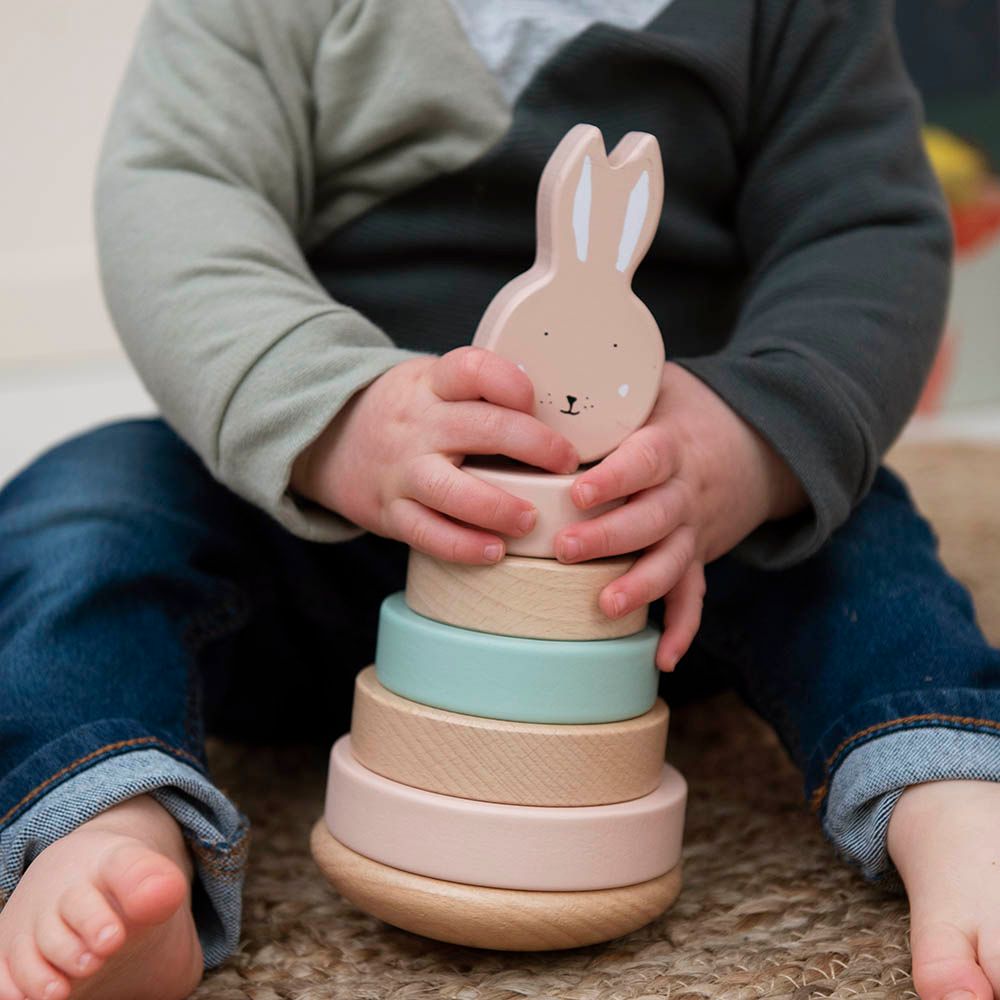 Trixie - Wooden Stacking Toy - Mrs. Rabbit - Pink