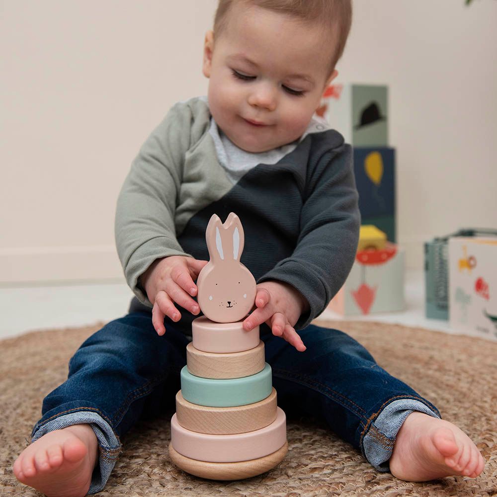 Trixie - Wooden Stacking Toy - Mrs. Rabbit - Pink