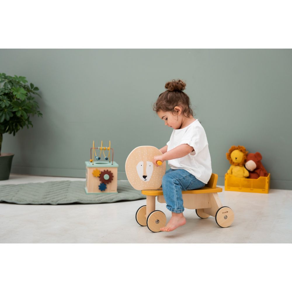 Trixie - Wooden Bicycle 4 Wheels - Mr. Lion - Yellow