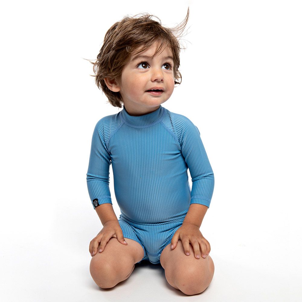 Beach & Bandits - Reef Ribbed Baby Suit - Blue