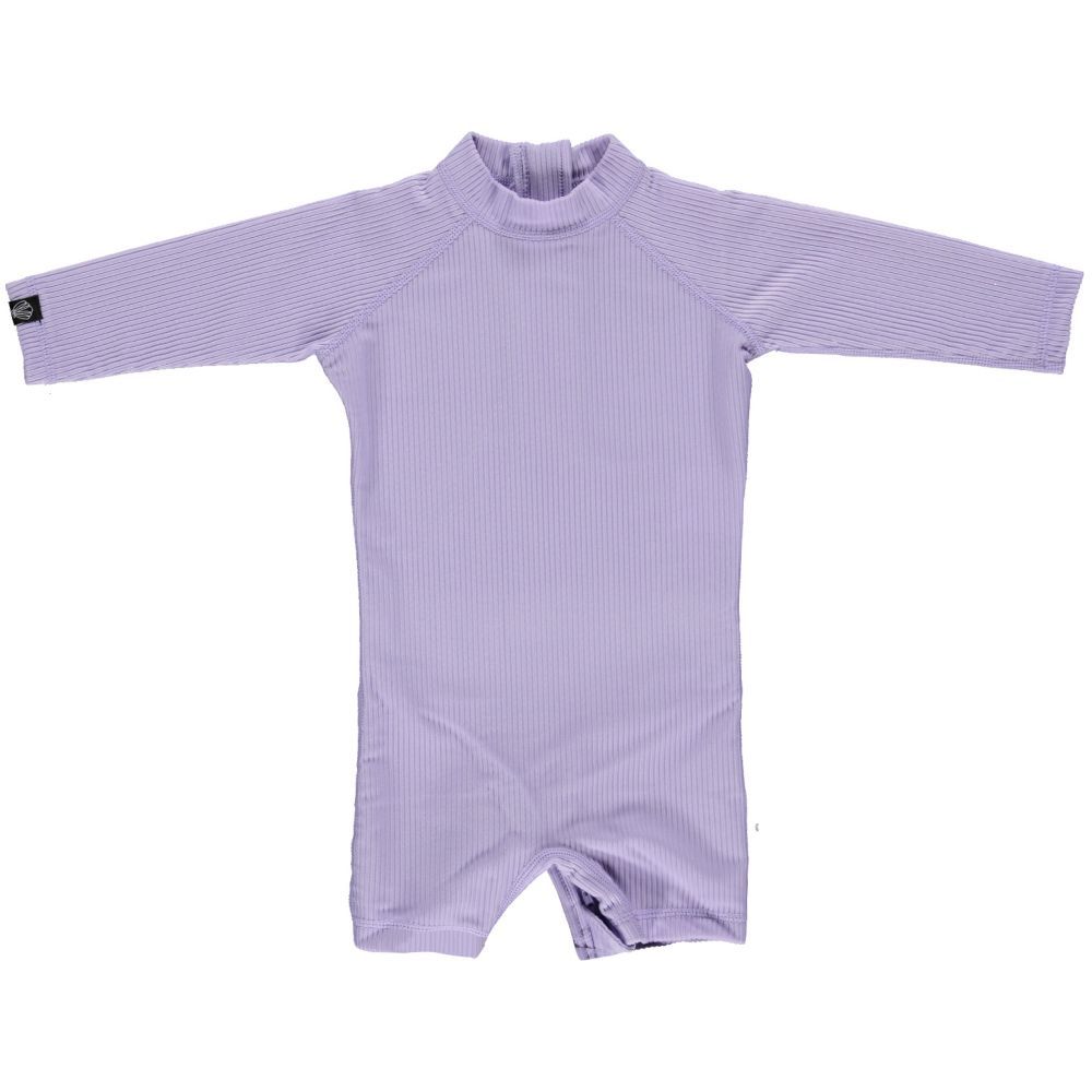 Beach & Bandits - Lavender Ribbed Baby Swimsuit - Long Sleeve