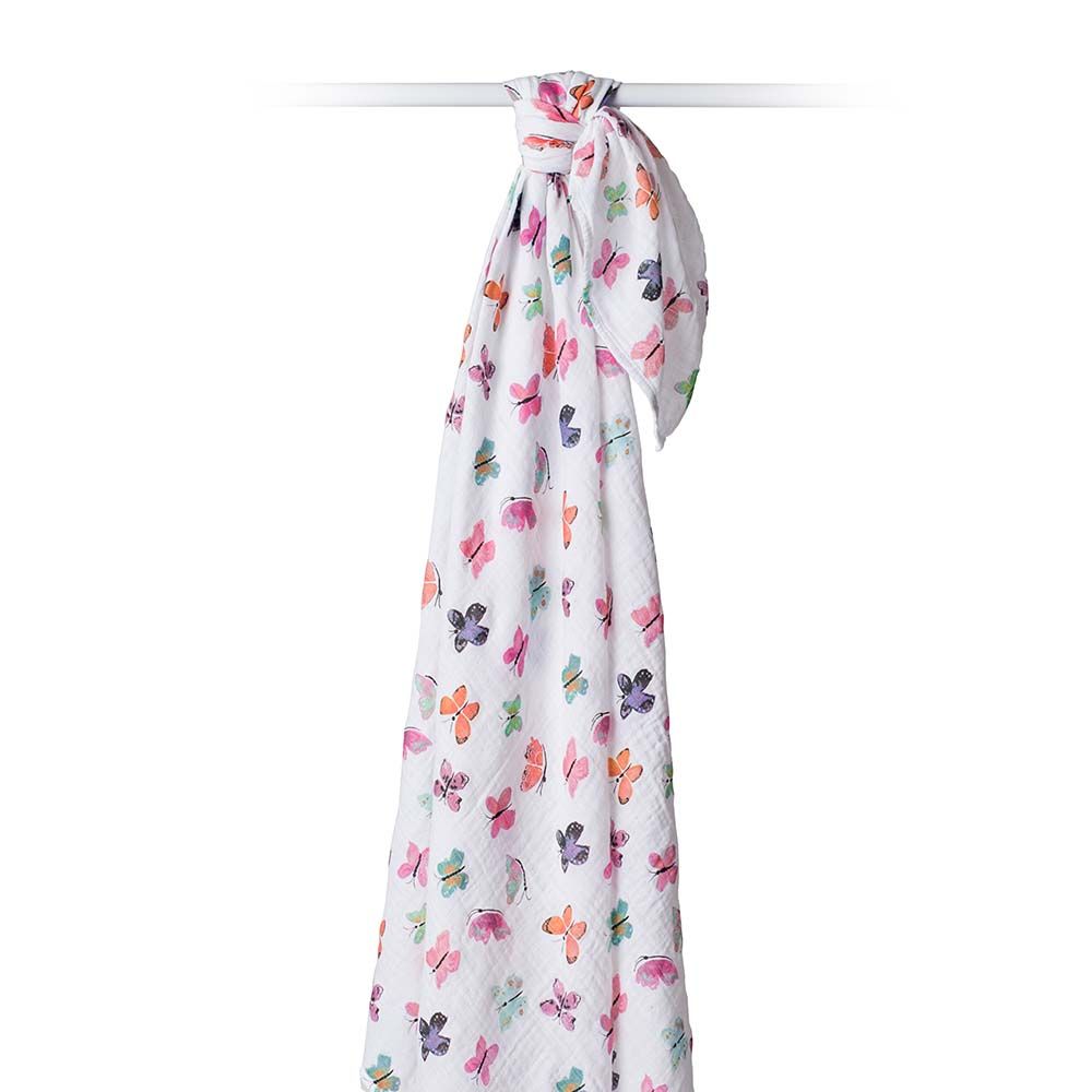 Lulujo - Muslin Swaddle - Butterfly - Girl