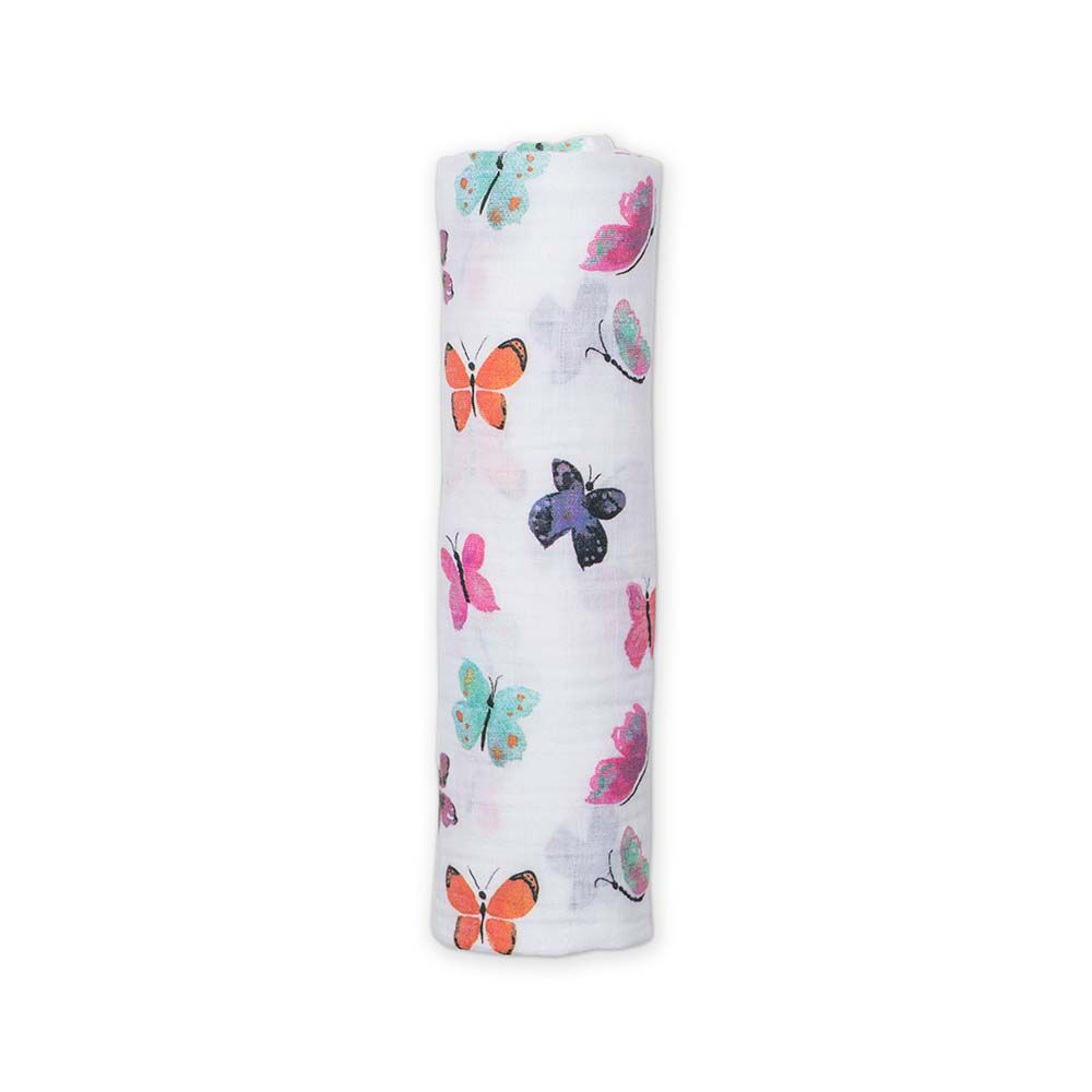 Lulujo - Muslin Swaddle - Butterfly - Girl