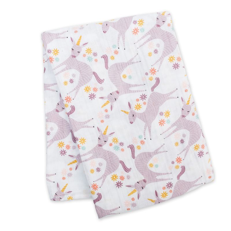 Lulujo - Muslin Swaddle - Modern Unicorn