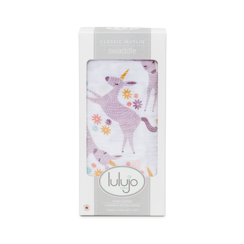 Lulujo - Muslin Swaddle - Modern Unicorn