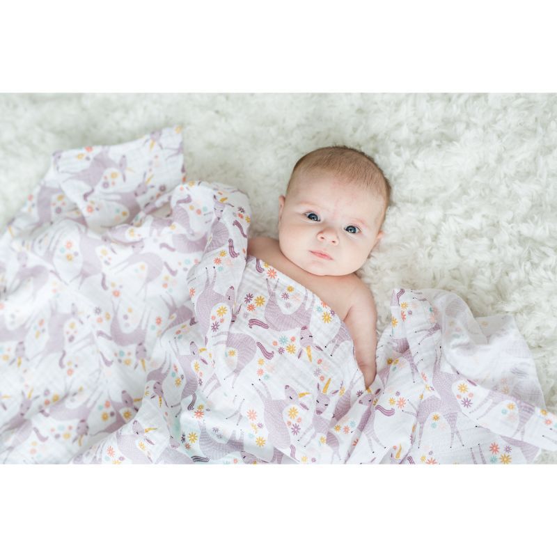 Lulujo - Muslin Swaddle - Modern Unicorn