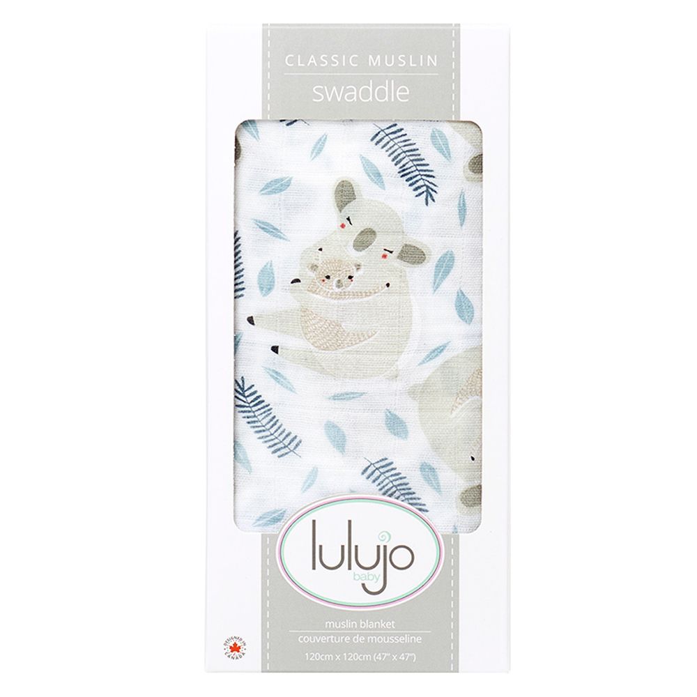 Lulujo - Koala Muslin Swaddle - Blue