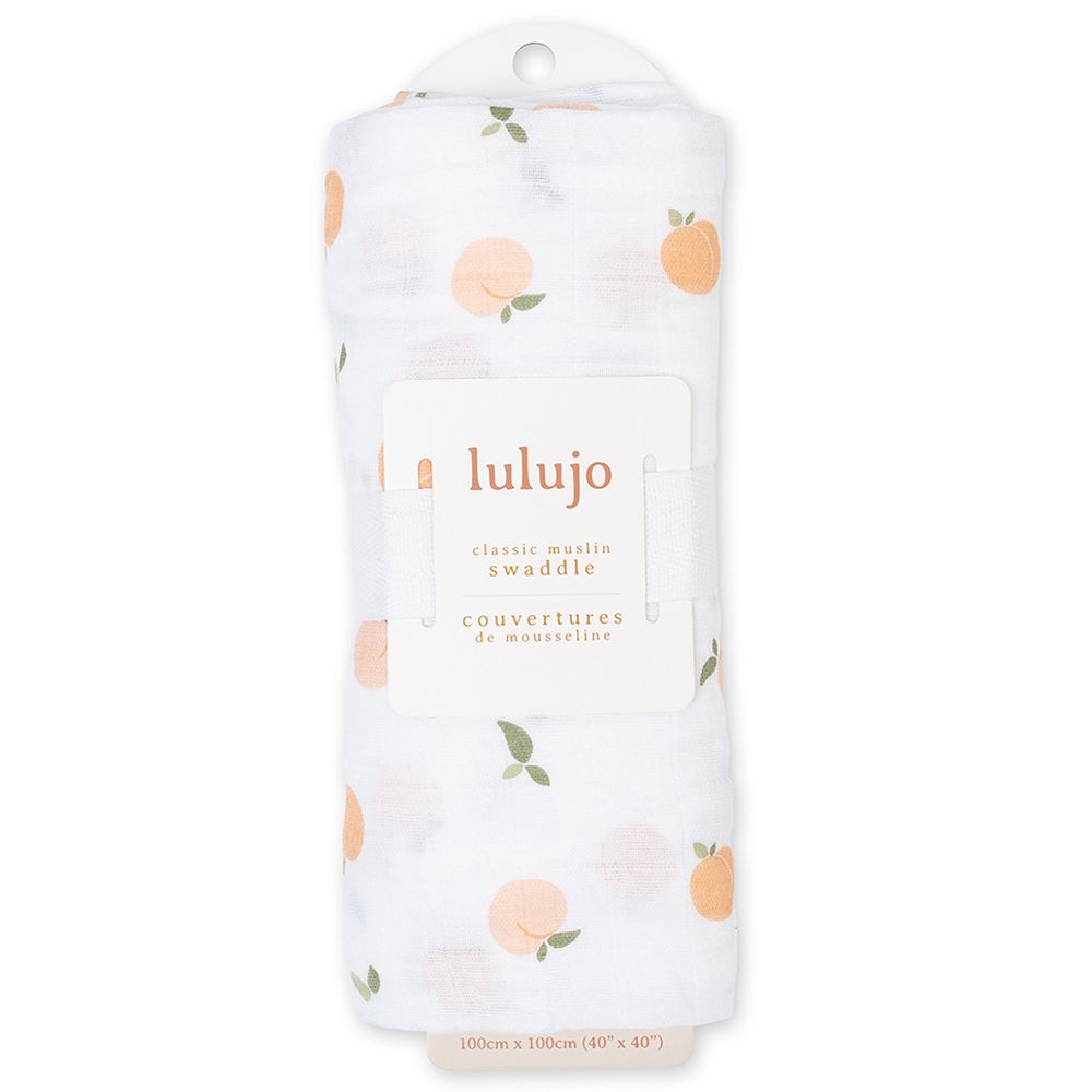 Lulujo - Muslin Swaddle - L - Peaches