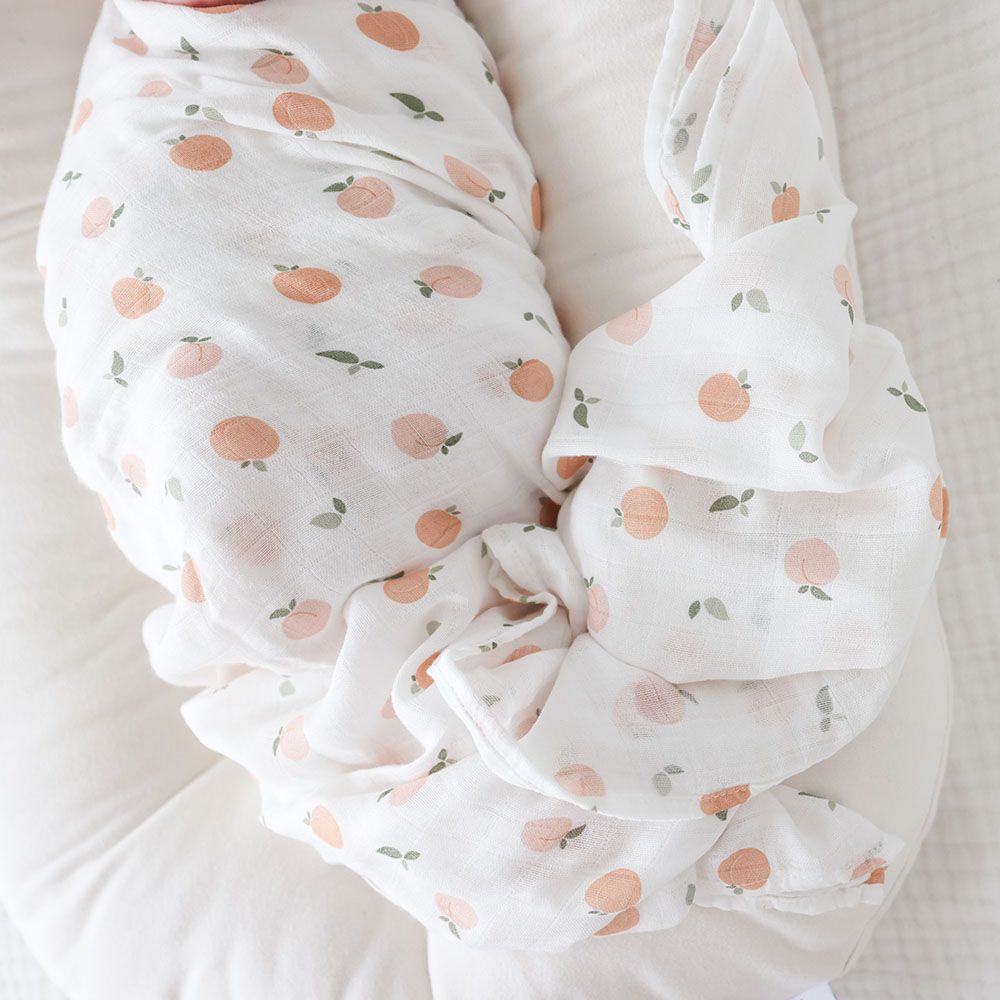 Lulujo - Muslin Swaddle - L - Peaches