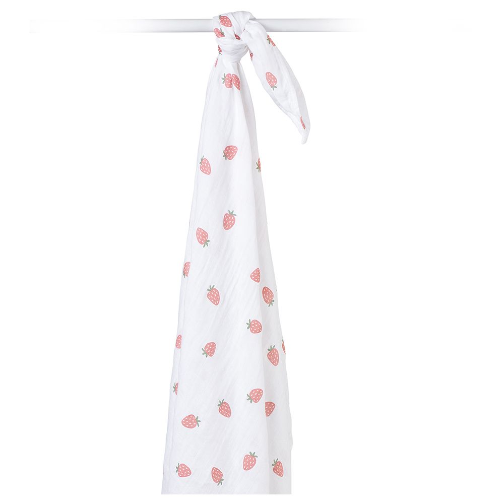 Lulujo - Muslin Swaddle - L - Strawberries