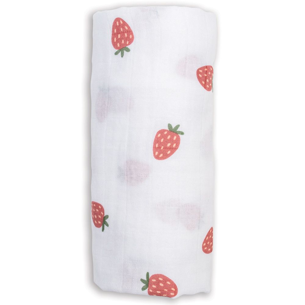 Lulujo - Muslin Swaddle - L - Strawberries