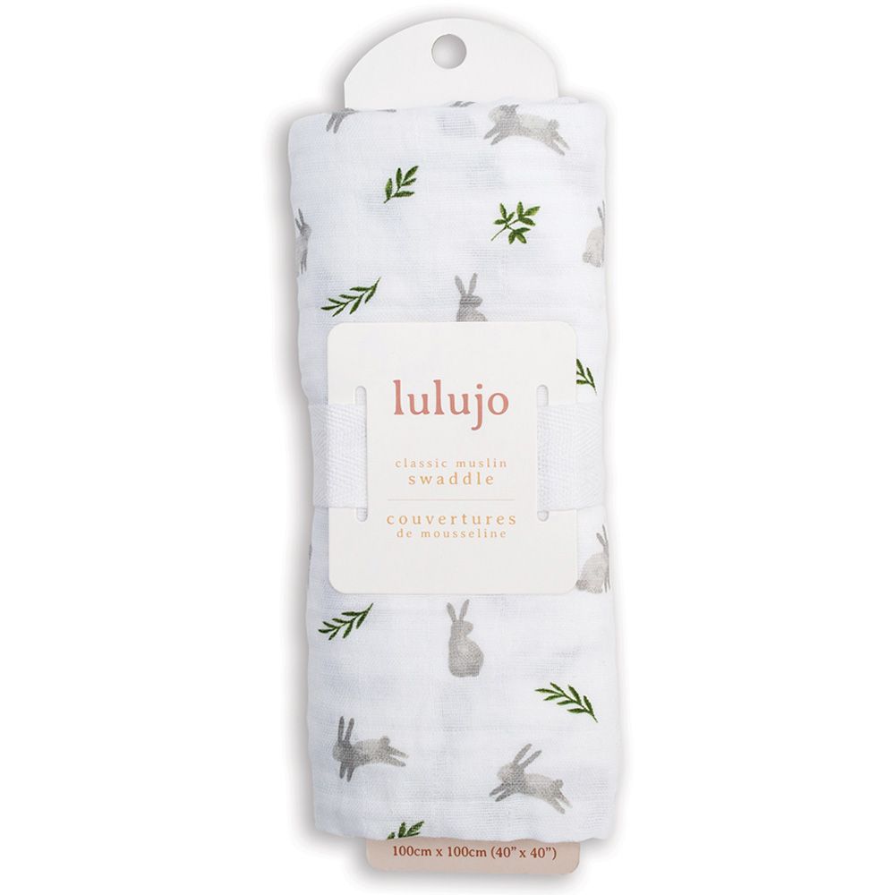 Lulujo - Muslin Swaddle - L - Bunnies