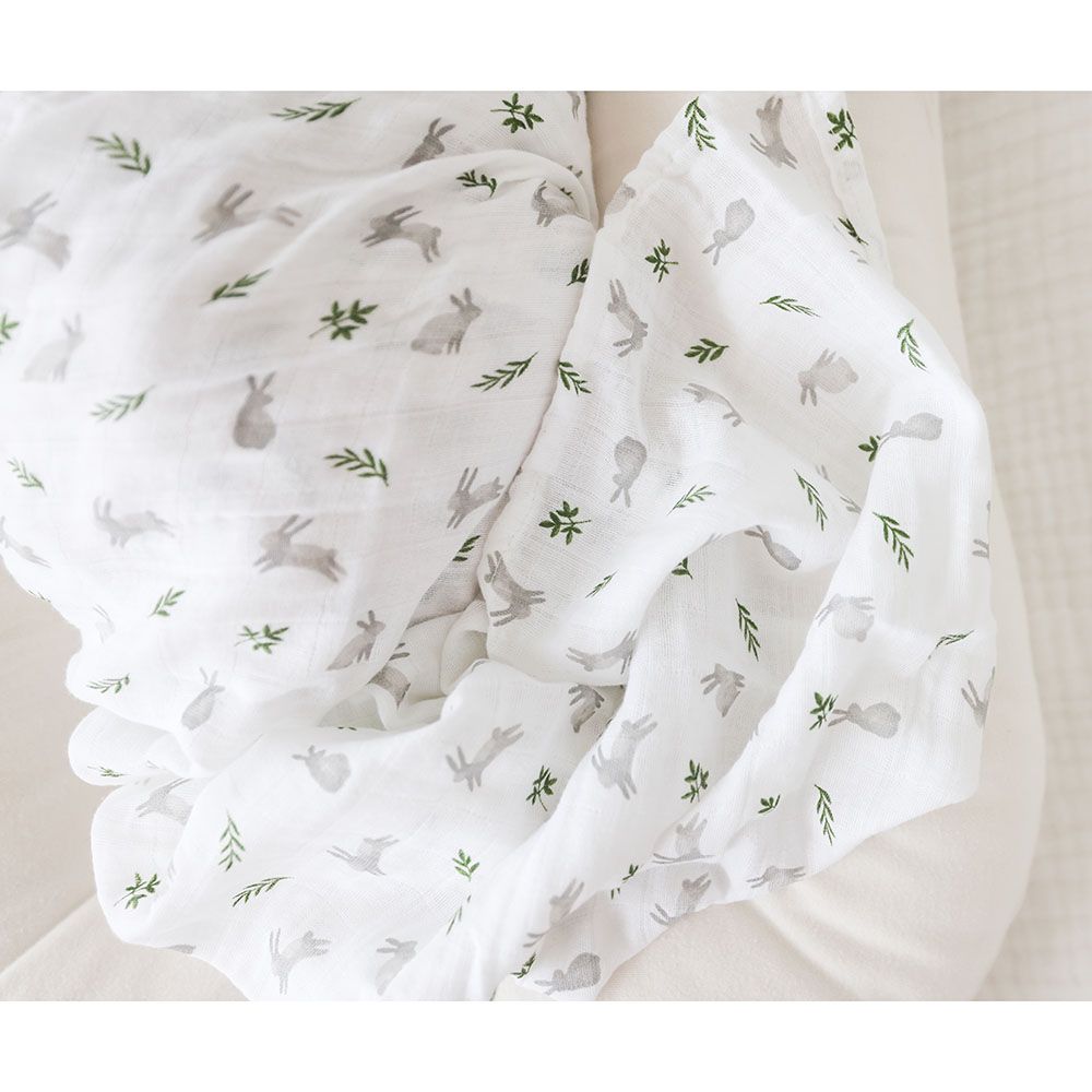 Lulujo - Muslin Swaddle - L - Bunnies