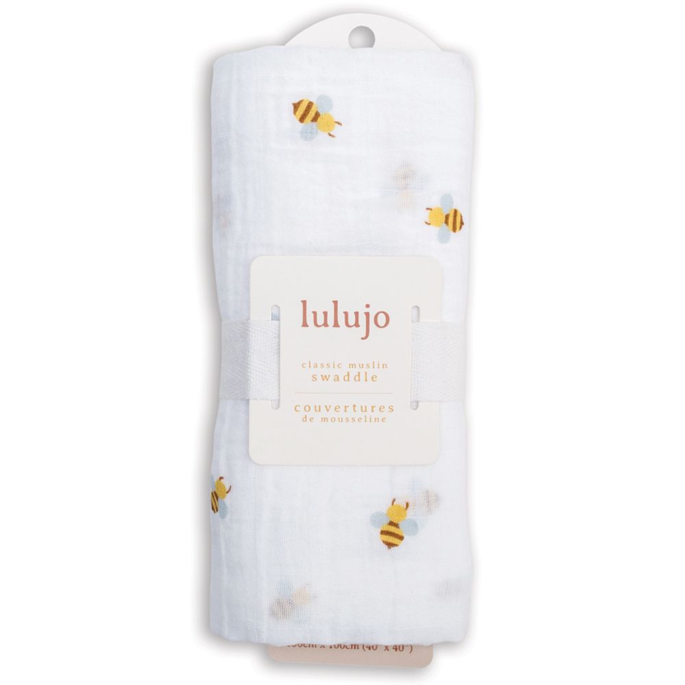 Lulujo - Muslin Swaddle - L - Bees