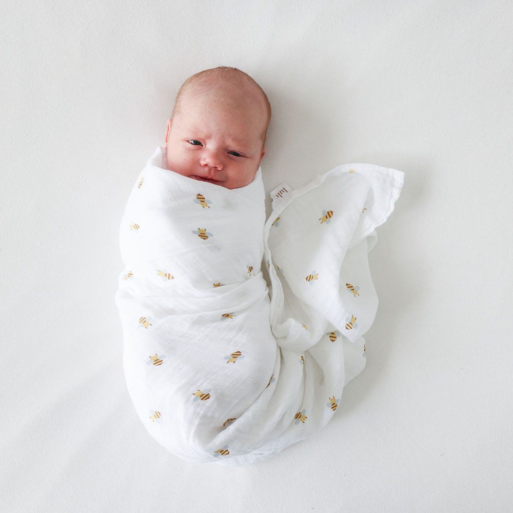 Lulujo - Muslin Swaddle - L - Bees