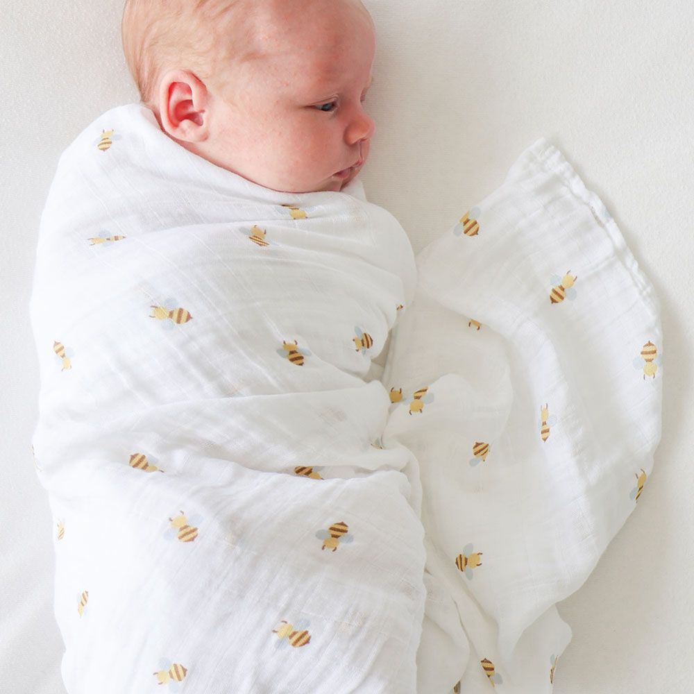 Lulujo - Muslin Swaddle - L - Bees