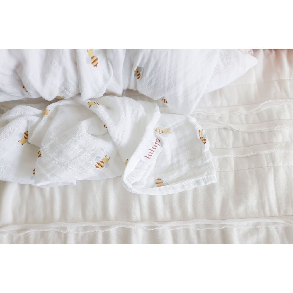 Lulujo - Muslin Swaddle - L - Bees