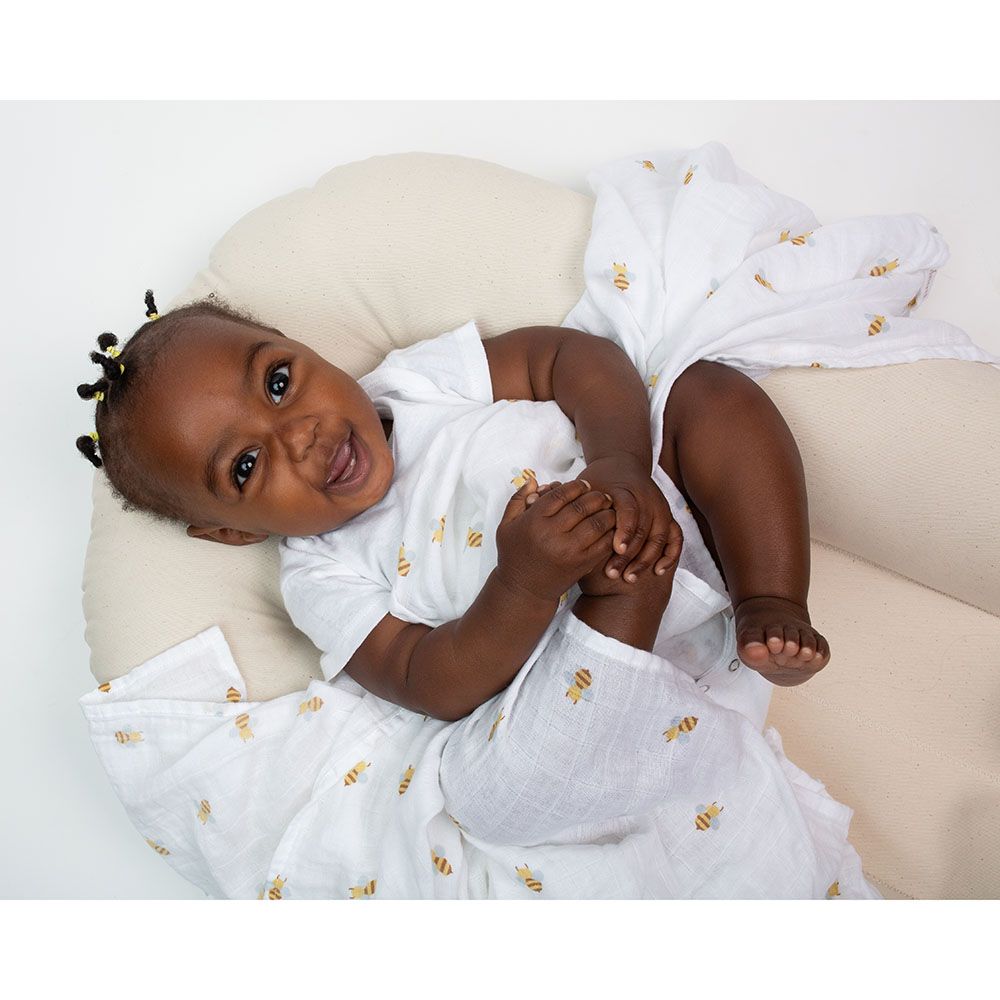 Lulujo - Muslin Swaddle - L - Bees