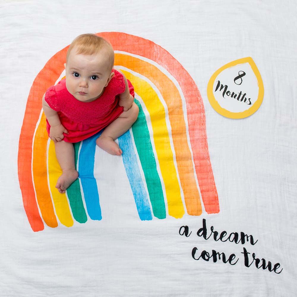 Lulujo - Baby's First Year Blanket&Cards Set - A Dream Come True