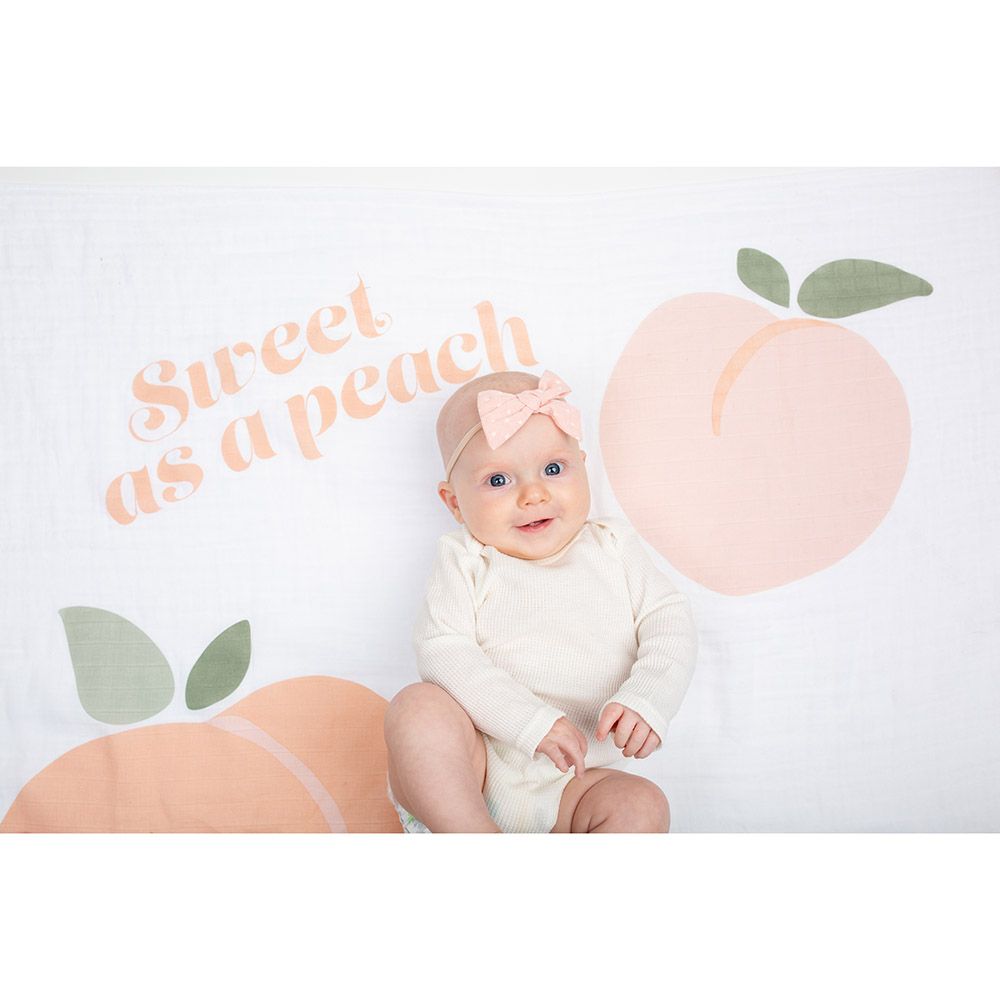 Lulujo - Baby's First Year Blanket & Cards Set - Sweet As A Peach