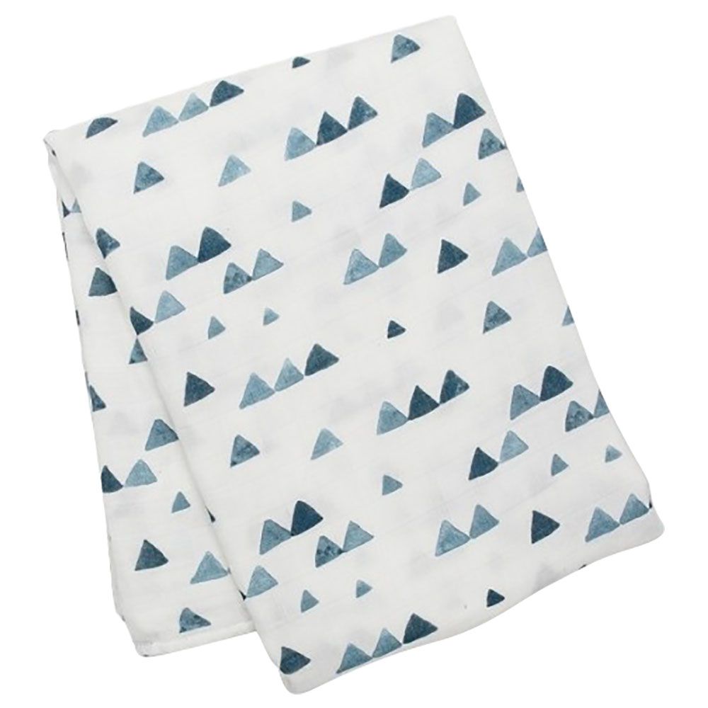 Lulujo - Bamboo Hat & Swaddle Blanket - Navy Triangles