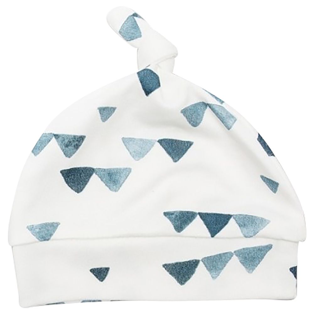 Lulujo - Bamboo Hat & Swaddle Blanket - Navy Triangles