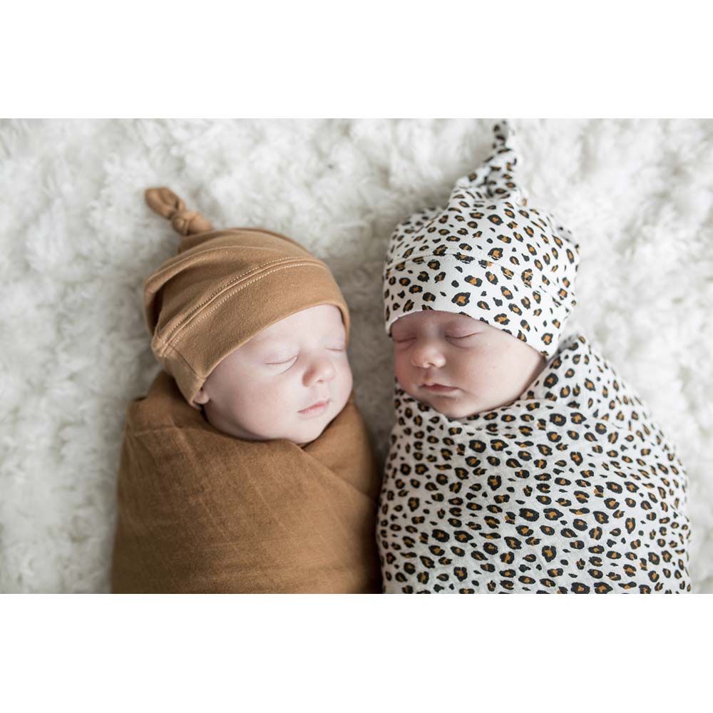 Lulujo - Bamboo Hat & Swaddle Blanket - Leopard