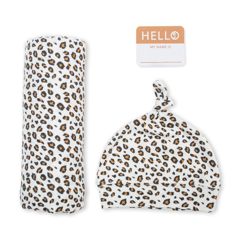 Lulujo - Bamboo Hat & Swaddle Blanket - Leopard