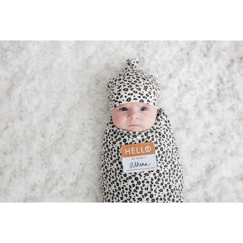 Lulujo - Bamboo Hat & Swaddle Blanket - Leopard