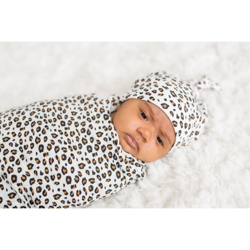 Lulujo - Bamboo Hat & Swaddle Blanket - Leopard