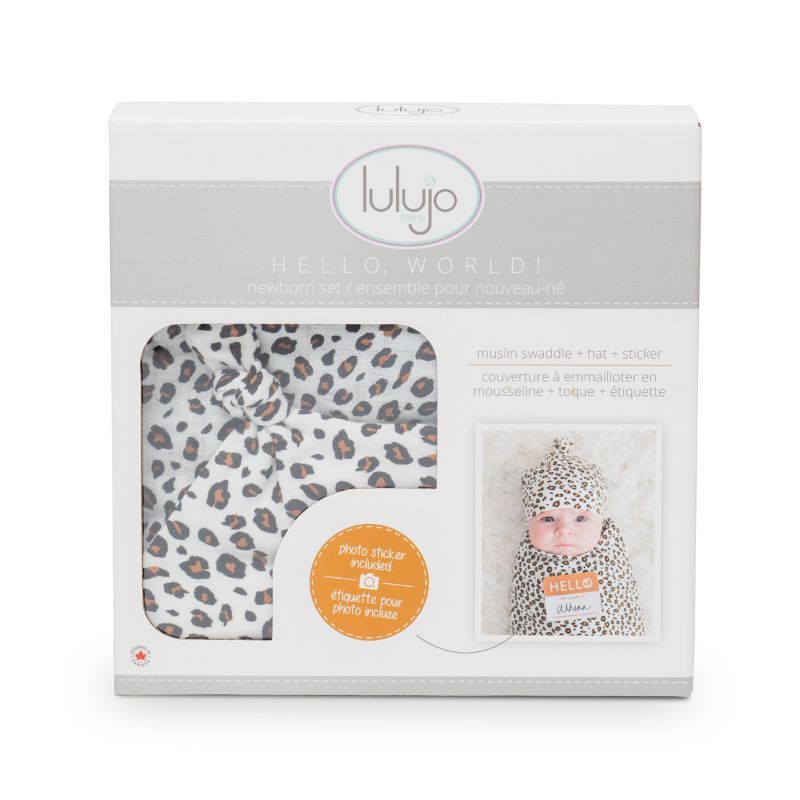 Lulujo - Bamboo Hat & Swaddle Blanket - Leopard