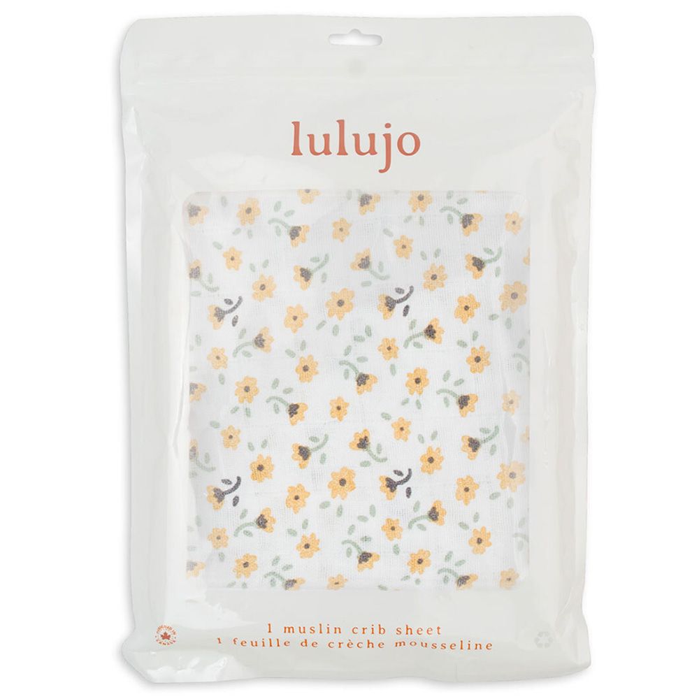 Lulujo - Muslin Crib Sheet 135 x 70 cm - Vintage Floral