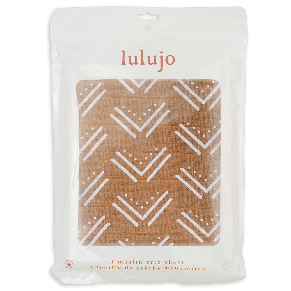 Lulujo - Muslin Crib Sheet 135 x 70 cm - Mudcloth