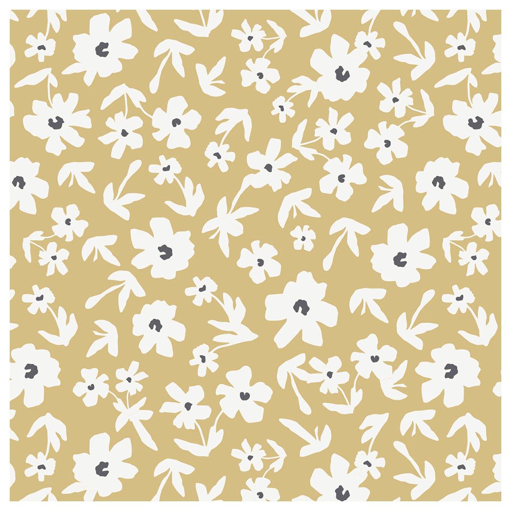 Lulujo - Muslin Crib Sheet 135 x 70 cm - Yellow Wildflowers