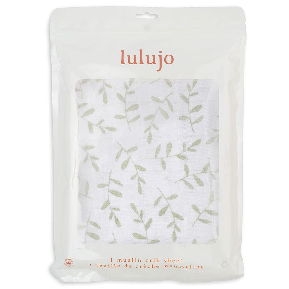 Lulujo - Muslin Crib Sheet 135 x 70 cm - Greenery