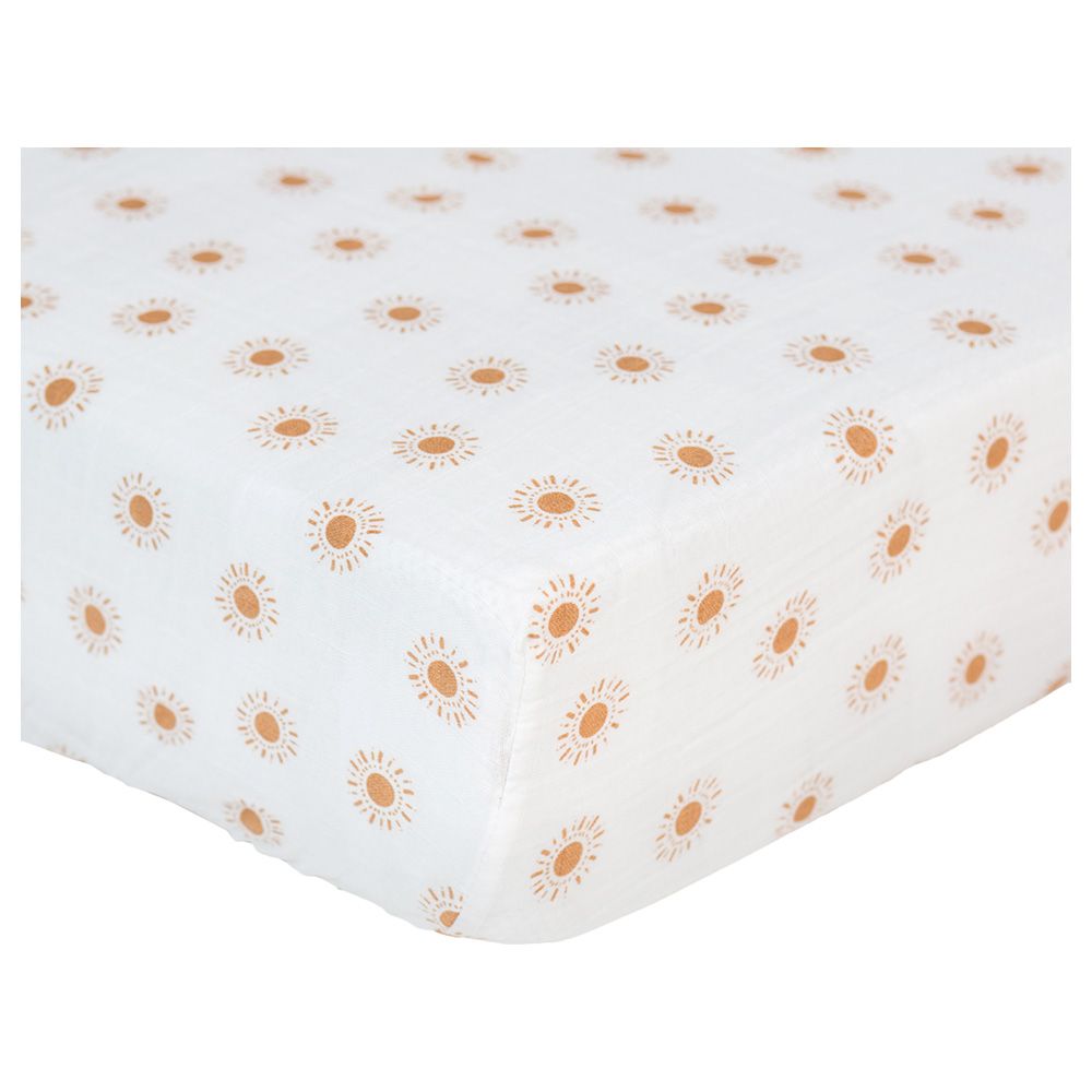 Lulujo - Muslin Crib Sheet 135 x 70 cm - Suns